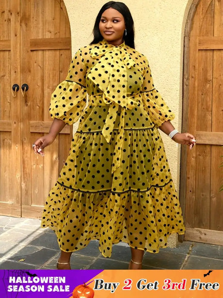 Plus size see through long dress for women