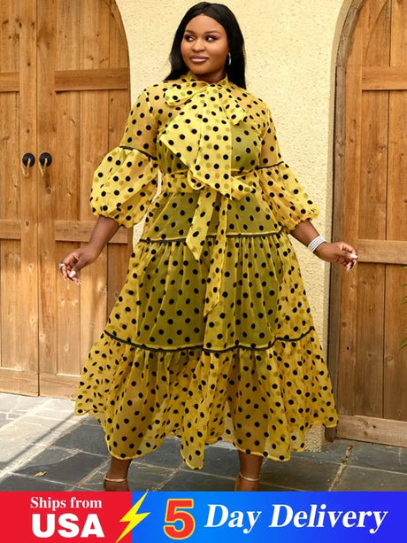 Plus size see through long dress for women