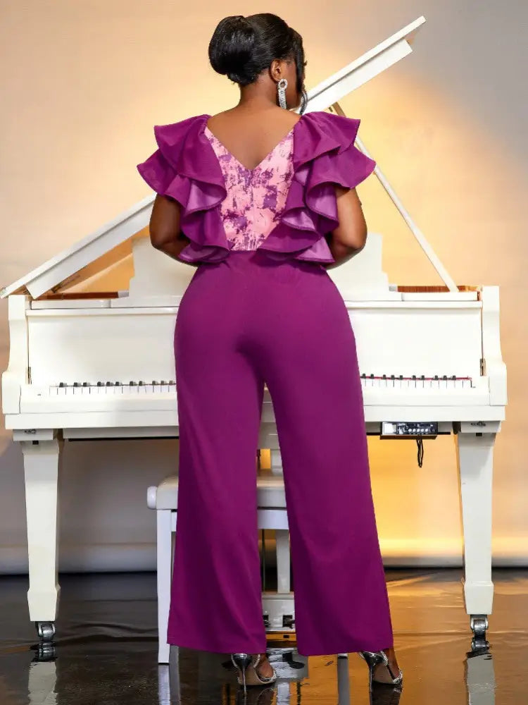 Square Collar and Ruffles Sleeve, Looks Stylish And Classic