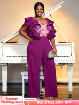 Purple Formal Plus Size Jumpsuit for Women