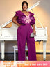 Purple Formal Plus Size Jumpsuit for Women