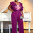 Purple Formal Plus Size Jumpsuit for Women