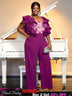 Purple Formal Plus Size Jumpsuit for Women