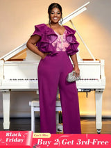 Purple Formal Plus Size Jumpsuit for Women