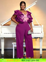 Purple Formal Plus Size Jumpsuit for Women
