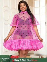 Rose See Through Sexy Mini Dress