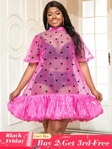 Rose See Through Sexy Mini Dress