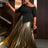 AOMEIDRESS Women Skirts Sets Irregular Black Half Sleeve High Elastic Waist
