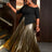 AOMEIDRESS Women Skirts Sets Irregular Black Half Sleeve High Elastic Waist
