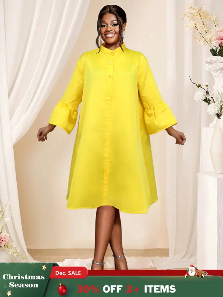 stand collar loose dresses for women