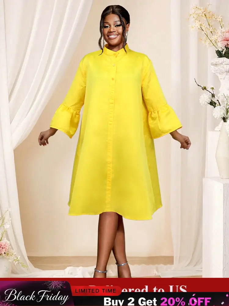 stand collar loose dresses for women