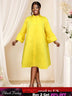 stand collar loose dresses for women