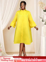 stand collar loose dresses for women