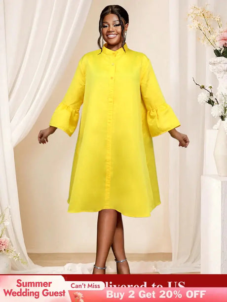 stand collar loose dresses for women