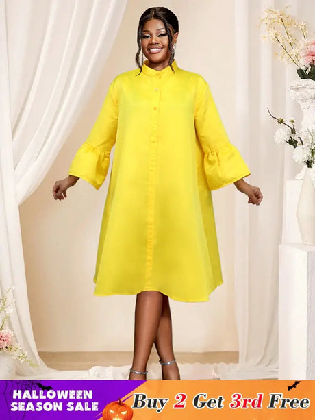 stand collar loose dresses for women