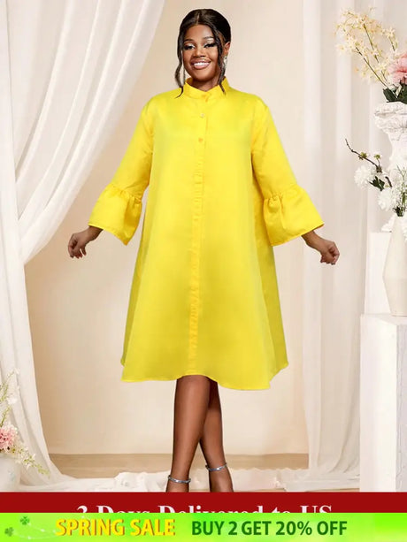 stand collar loose dresses for women