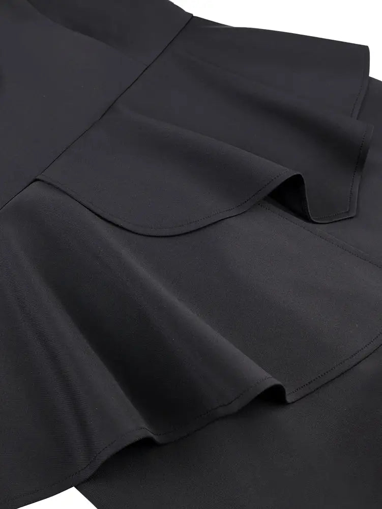 AOMEIDRESS Women Stylish One Shoulder Jumpsuit Irregular Neck Peplum