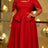 AOMEIDRESS Women Two Piece Set Beaded Cape Peplum A Line Tank Dress - Red / L