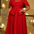 AOMEIDRESS Women Two Piece Set Beaded Cape Peplum A Line Tank Dress - Red / L