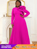 Long sleeve cocktail dresses for Ladies pleated maxi dress