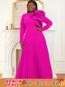 Long sleeve cocktail dresses for Ladies pleated maxi dress