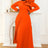 AOMEIDRESS Women Vintage Pleated Maxi Christmas Party Dress Orange / S