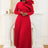 AOMEIDRESS Women Vintage Pleated Maxi Christmas Party Dress Red / S