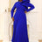 Navy party dress looks elegant pleated wedding guest dress