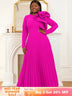 Long sleeve cocktail dresses for Ladies pleated maxi dress