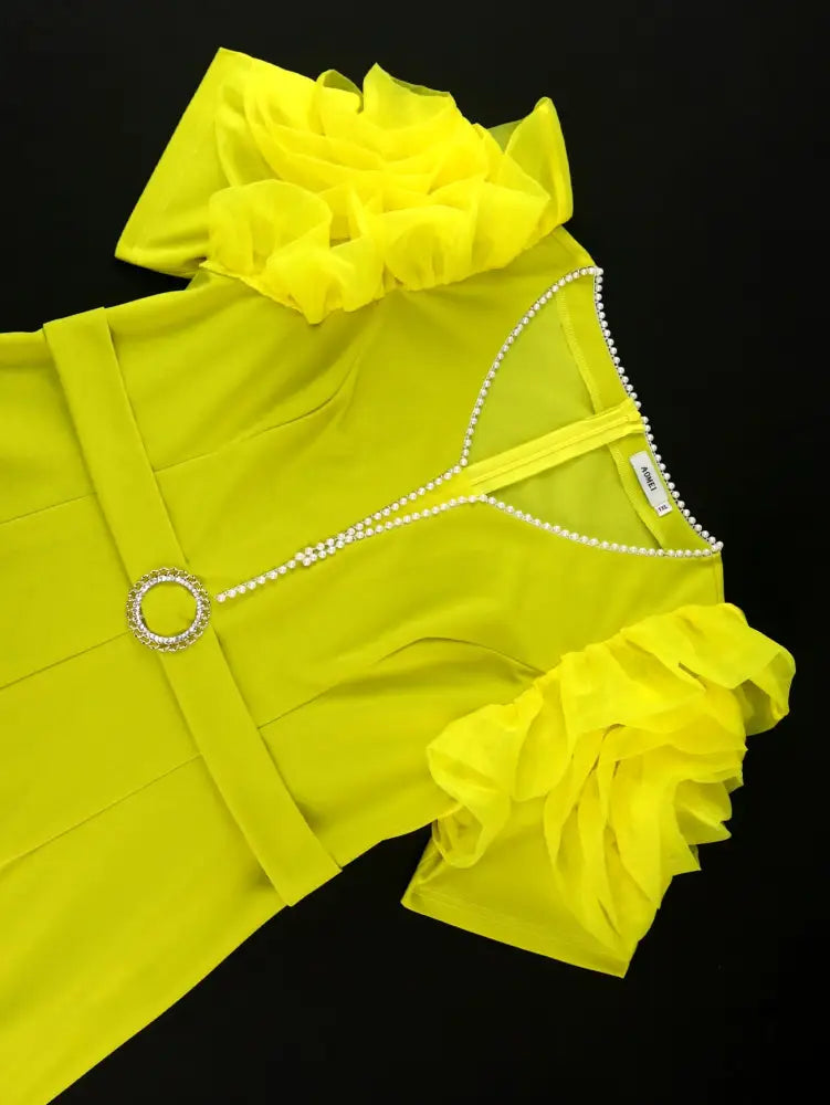 AOMEIDRESS Women’s Elegant Jumpsuit Casual Bubble Sleeves V-neck