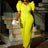 AOMEIDRESS Women’s Elegant Jumpsuit Casual Bubble Sleeves V-neck Green / S