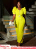 AOMEIDRESS Women’s Elegant Jumpsuit Casual Bubble Sleeves V-neck Green / S