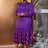 AOMEIDRESS Women’s Nail Bead Tight Fish Tail Dress Long Sleeved Round Neck White Bridal Shower Dresses Purple / S