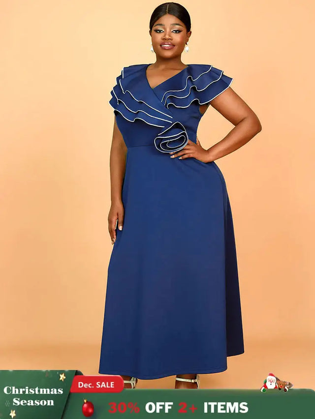 AOMEIDRESS Work Party Dress Grace Formal Dresses for Wedding Guests Navy / 0XL