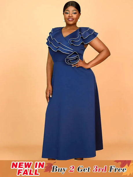 AOMEIDRESS Work Party Dress Grace Formal Dresses for Wedding Guests Navy / 0XL