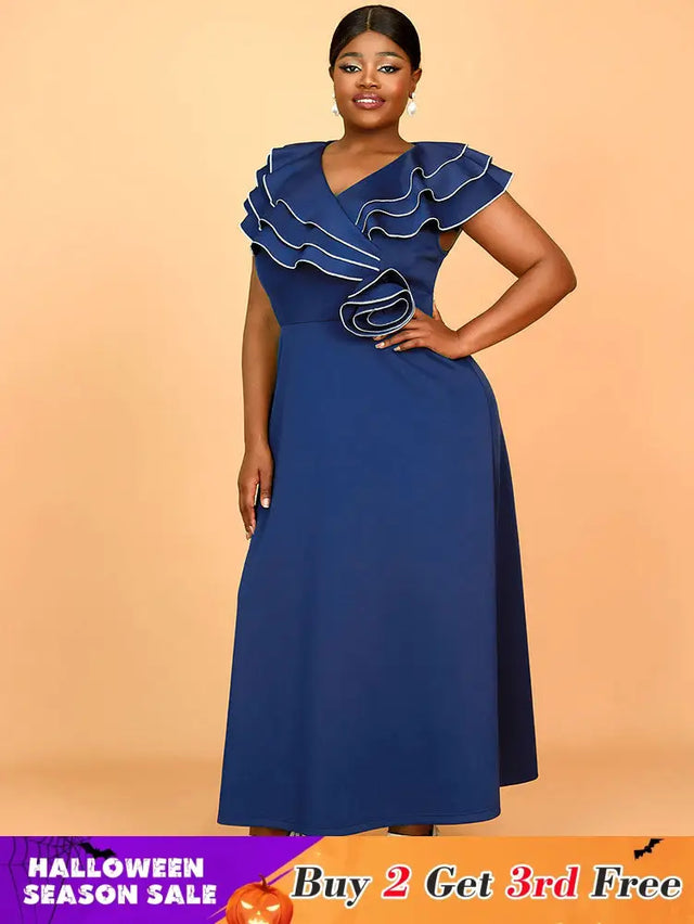 AOMEIDRESS Work Party Dress Grace Formal Dresses for Wedding Guests Navy / 0XL