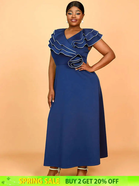 AOMEIDRESS Work Party Dress Grace Formal Dresses for Wedding Guests Navy / 0XL