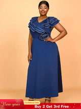 AOMEIDRESS Work Party Dress Grace Formal Dresses for Wedding Guests Navy / 0XL