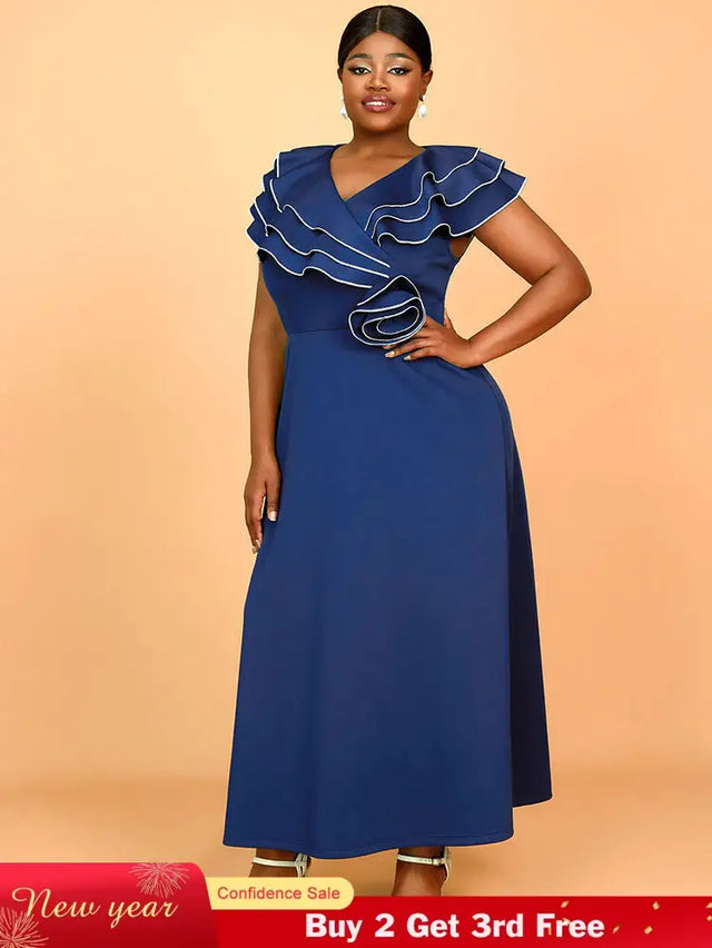 AOMEIDRESS Work Party Dress Grace Formal Dresses for Wedding Guests Navy / 0XL