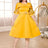 yellow o neck midi dresses for women