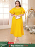 Yellow Halter O Neck dresses for women