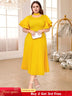 Yellow Halter O Neck dresses for women