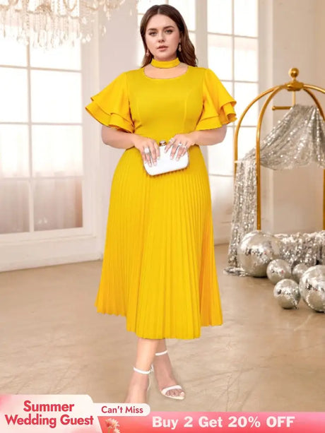 Yellow Halter O Neck dresses for women