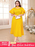Yellow Halter O Neck dresses for women