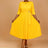 AOMEIDRESS Yellow Wedding Guest Dress Round Neck Pleated A Line S / Yellow