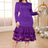 purple o neck dresses for women