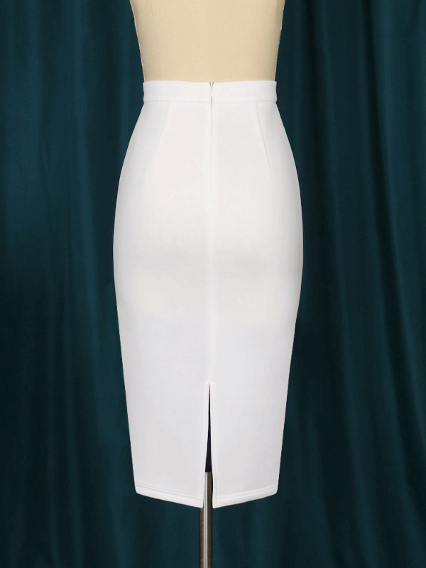 AOMEI High Waist Tight Solid Pencil Skirts