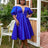 Blue Mesh Party Dress