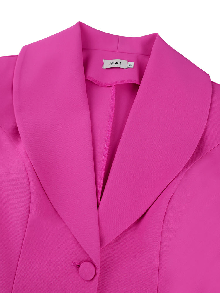 AOMEIDRESS Stylish Blazer Shawl Lapel Long Sleeve Single Breasted