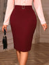 AOMEIDRESS Elegant Women Pencil Skirt High Waist Office Ladies Wear
